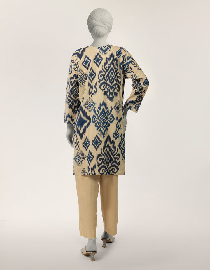 Lawn Beige Kurti - J. Junaid Jamshed