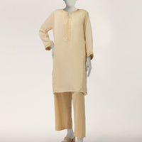 Dobby Off White Kurti - J. Junaid Jamshed