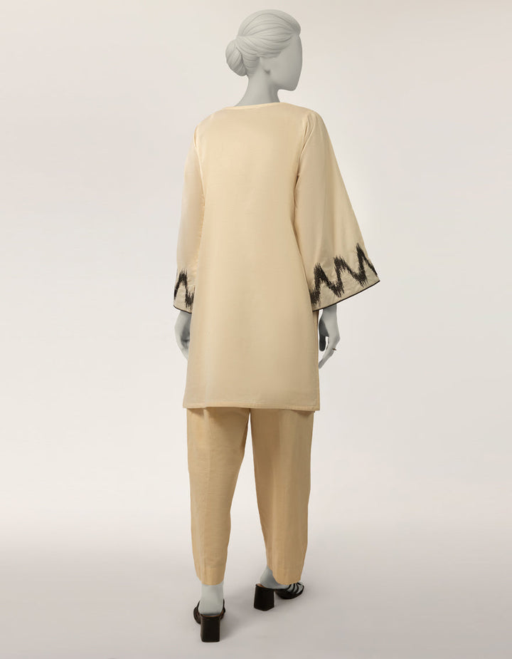 Lawn Off White Kurti - J. Junaid Jamshed