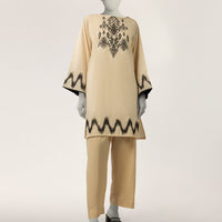 Lawn Off White Kurti - J. Junaid Jamshed