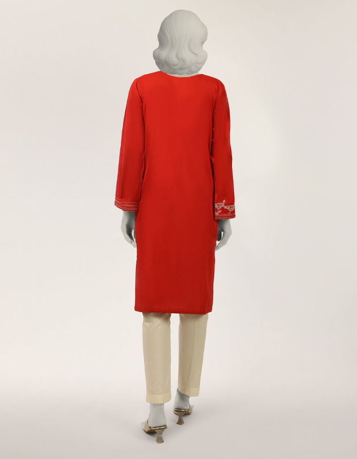 Lawn Red Kurti - J. Junaid Jamshed