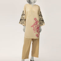 Lawn Off White Kurti - J. Junaid Jamshed
