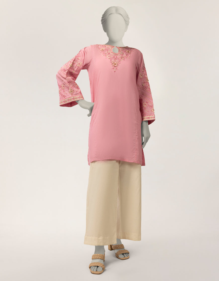 Lawn Pink Kurti - J. Junaid Jamshed