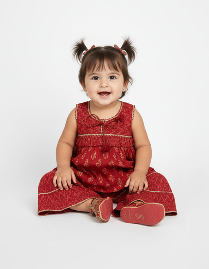 Maple Silk Red Stitched Suit - J. Junaid Jamshed