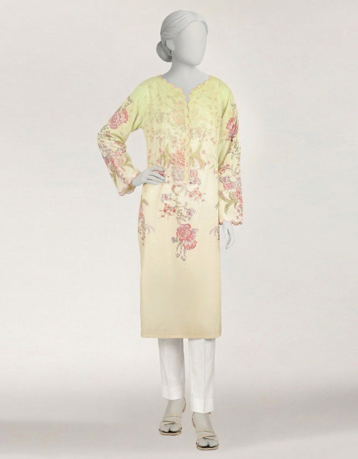 Lawn Green Kurti - J. Junaid Jamshed