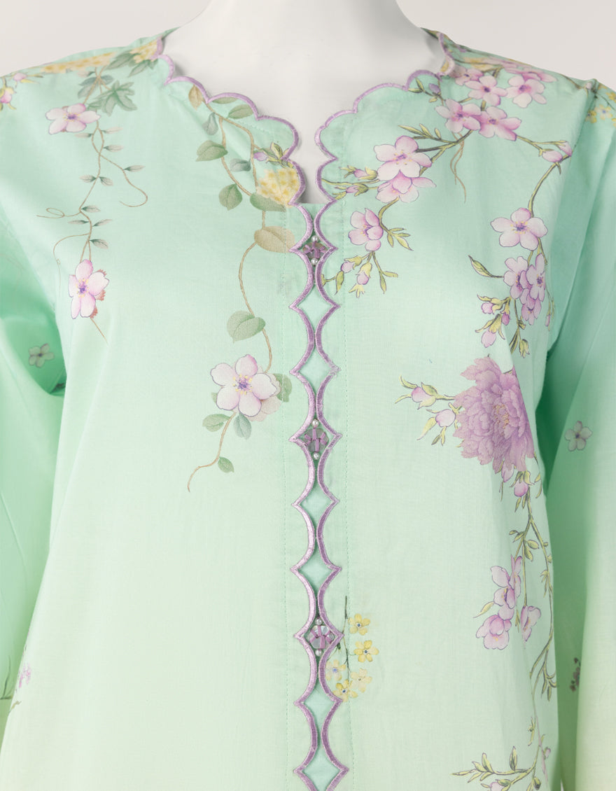 Lawn Green Kurti - J. Junaid Jamshed