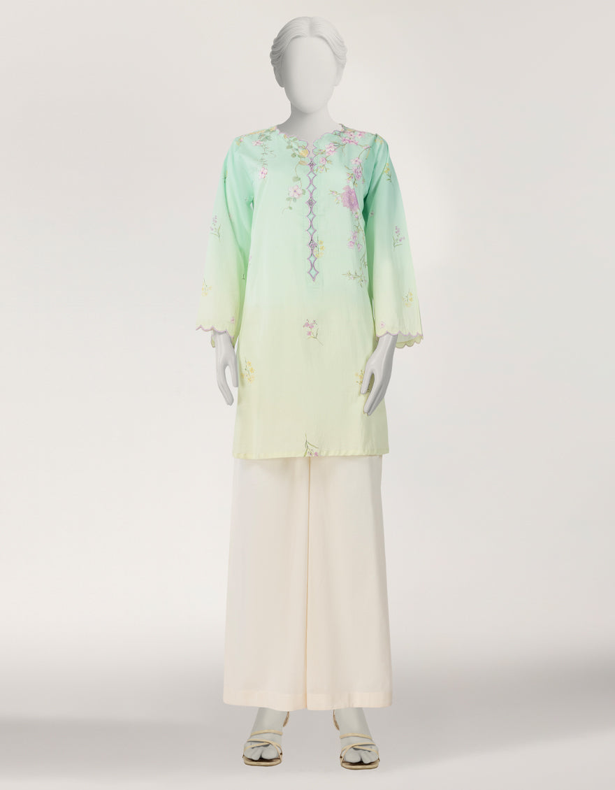 Lawn Green Kurti - J. Junaid Jamshed