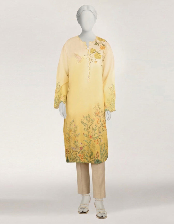 Lawn Yellow Kurti - J. Junaid Jamshed