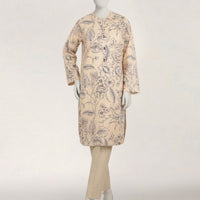Lawn Beige Kurti - J. Junaid Jamshed