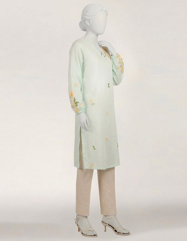 Lawn Sea Green Kurti - J. Junaid Jamshed