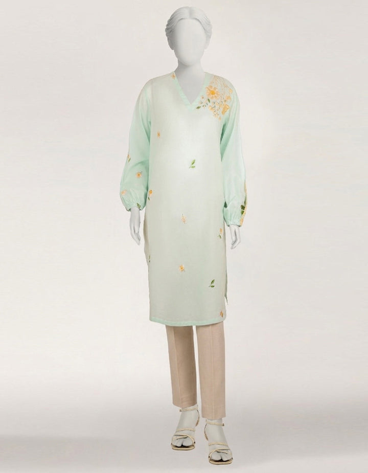 Lawn Sea Green Kurti - J. Junaid Jamshed
