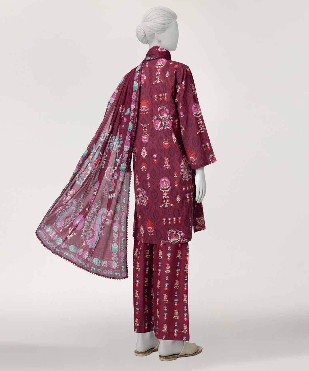 Lawn Magenta Kurti - J. Junaid Jamshed