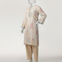 Lawn Beige Kurti - J. Junaid Jamshed