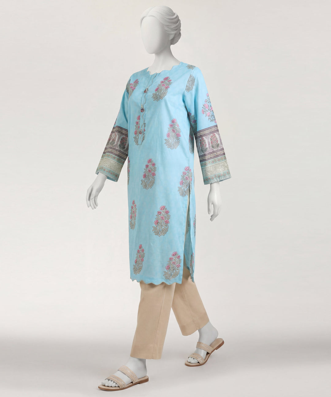 Lawn Blue Kurti - J. Junaid Jamshed