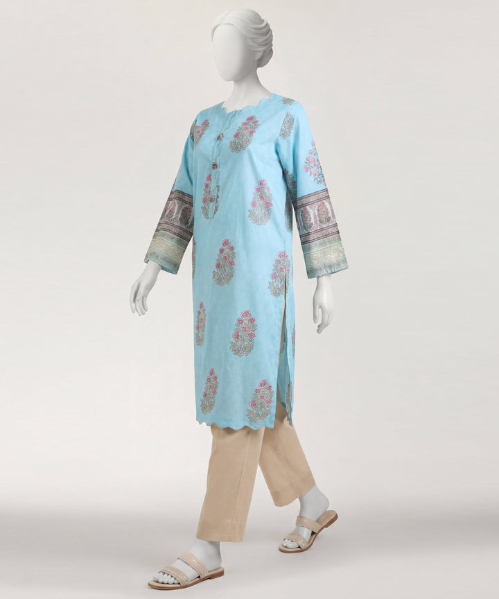 Lawn Blue Kurti - J. Junaid Jamshed