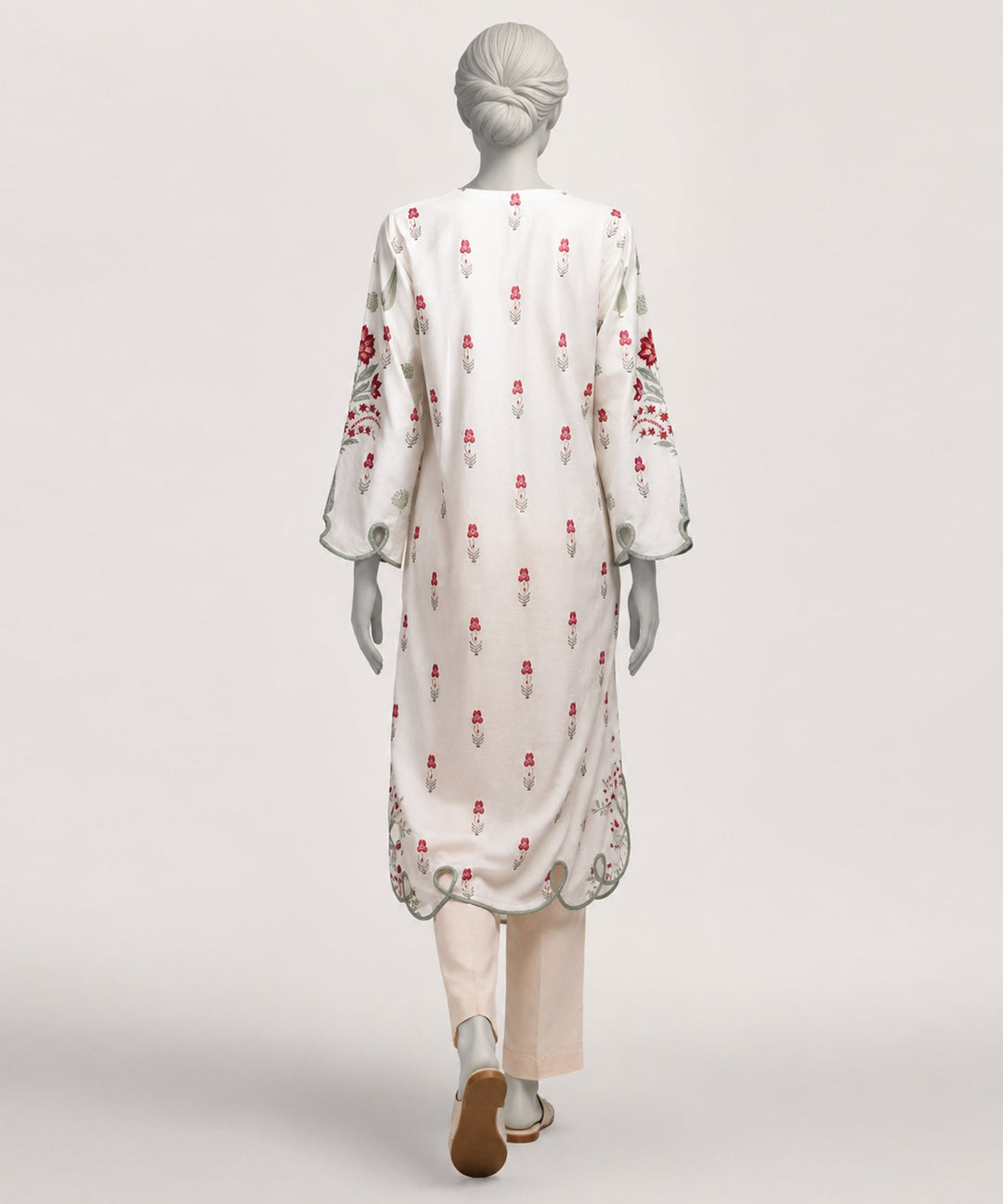 Lawn White Kurti - J. Junaid Jamshed