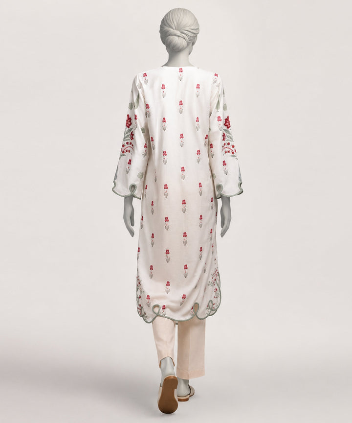 Lawn White Kurti - J. Junaid Jamshed