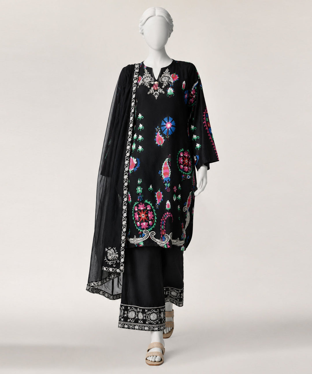 Lawn Black Kurti - J. Junaid Jamshed
