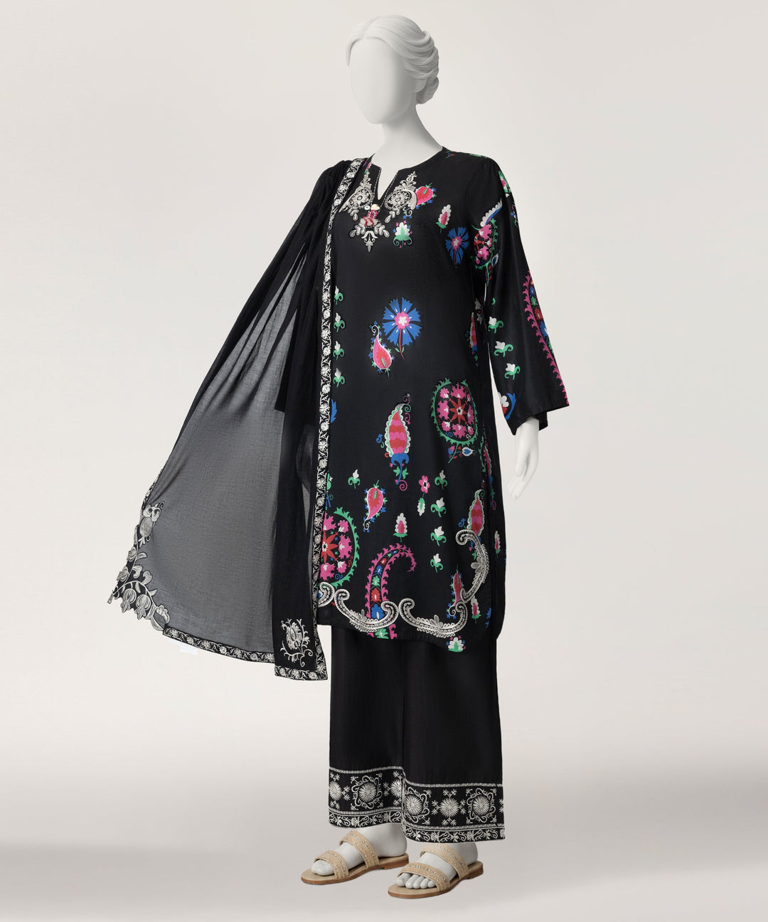 Lawn Black Kurti - J. Junaid Jamshed