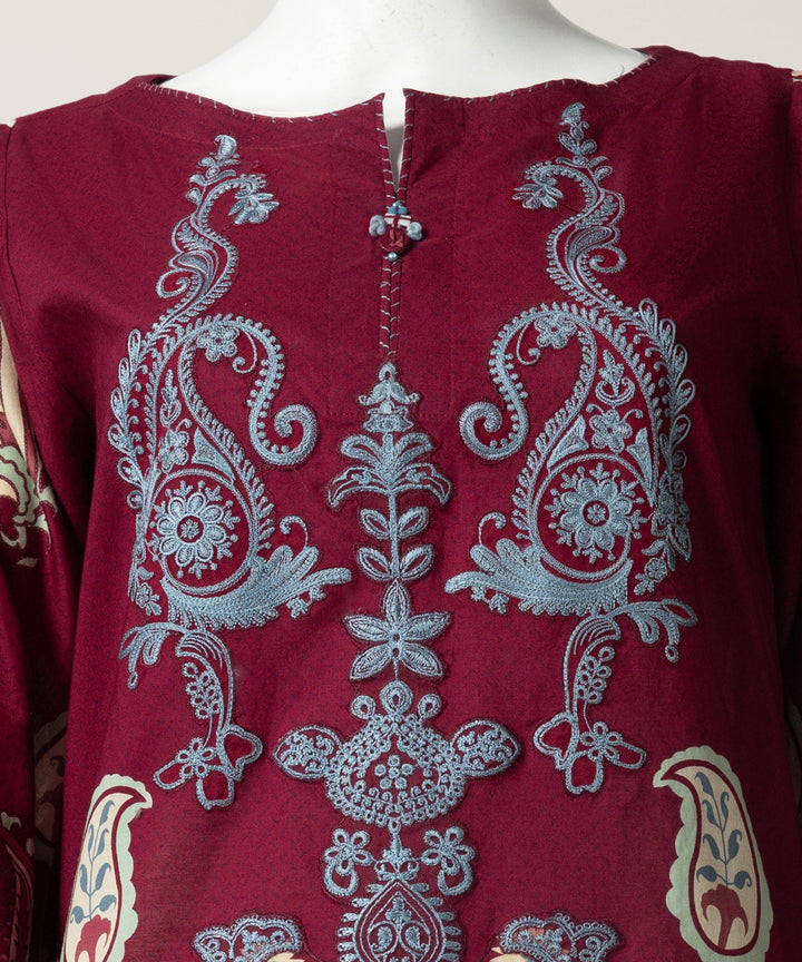 Lawn Magenta Kurti - J. Junaid Jamshed