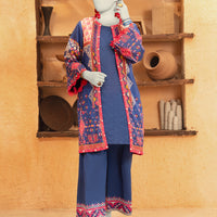 Cambric Blue Unstitched Suit - J. Junaid Jamshed