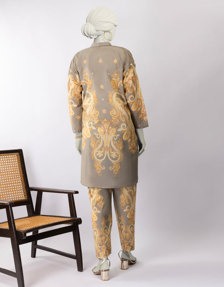 Lawn Grey Stitched Suit - J. Junaid Jamshed