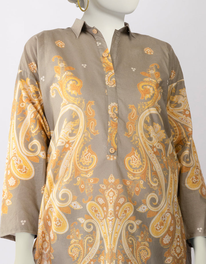 Lawn Grey Stitched Suit - J. Junaid Jamshed