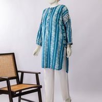 Lawn Blue Stitched Suit - J. Junaid Jamshed