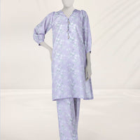 Dobby Purple Unstitched Suit - J. Junaid Jamshed