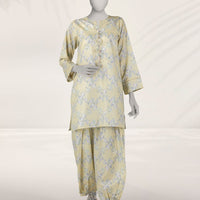 Dobby Yellow Unstitched Suit - J. Junaid Jamshed