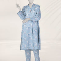 Dobby Blue Unstitched Suit - J. Junaid Jamshed