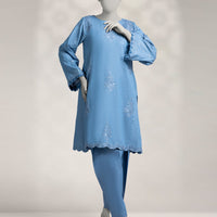 Denim Blue Stitched Suit - J. Junaid Jamshed