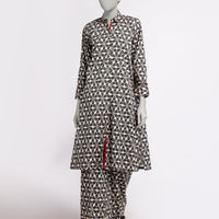 Cambric Grey Stitched Suit - J. Junaid Jamshed