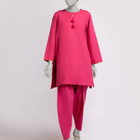 Khaddar Pink Stitched Suit - J. Junaid Jamshed