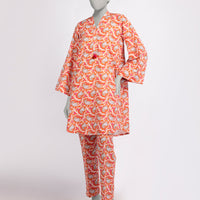Khaddar Orange Stitched Suit - J. Junaid Jamshed