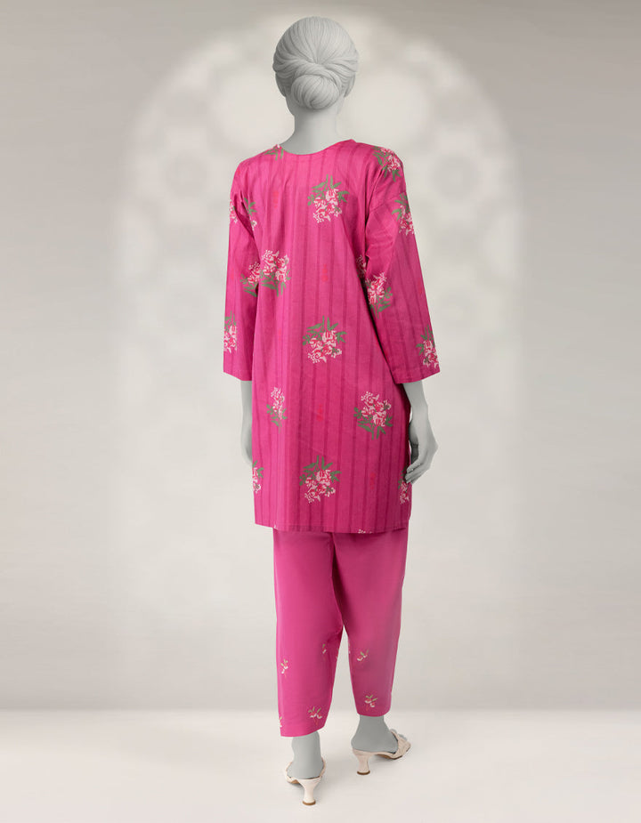 Cambric Pink Stitched Suit - J. Junaid Jamshed