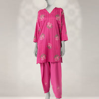 Cambric Pink Stitched Suit - J. Junaid Jamshed