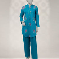 Cambric Blue Stitched Suit - J. Junaid Jamshed
