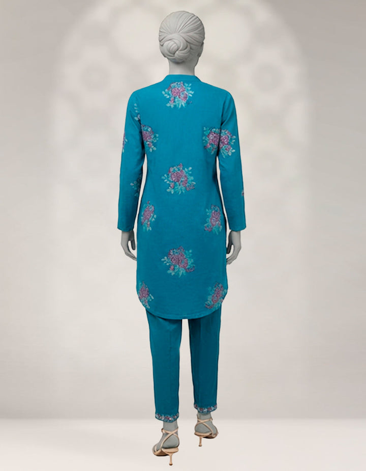 Cambric Blue Stitched Suit - J. Junaid Jamshed