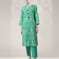 Cambric Green Stitched Suit - J. Junaid Jamshed
