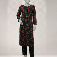 Cambric Black Stitched Suit - J. Junaid Jamshed