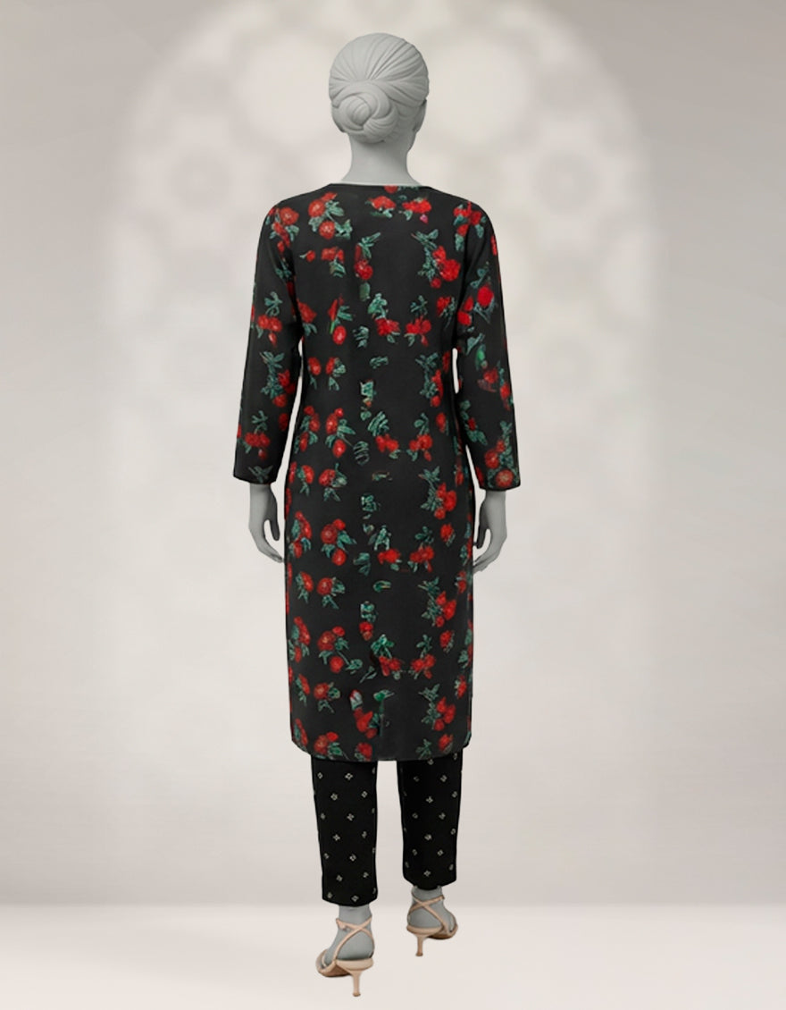 Cambric Black Stitched Suit - J. Junaid Jamshed