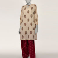 Lawn Off White Stitched Suit - J. Junaid Jamshed