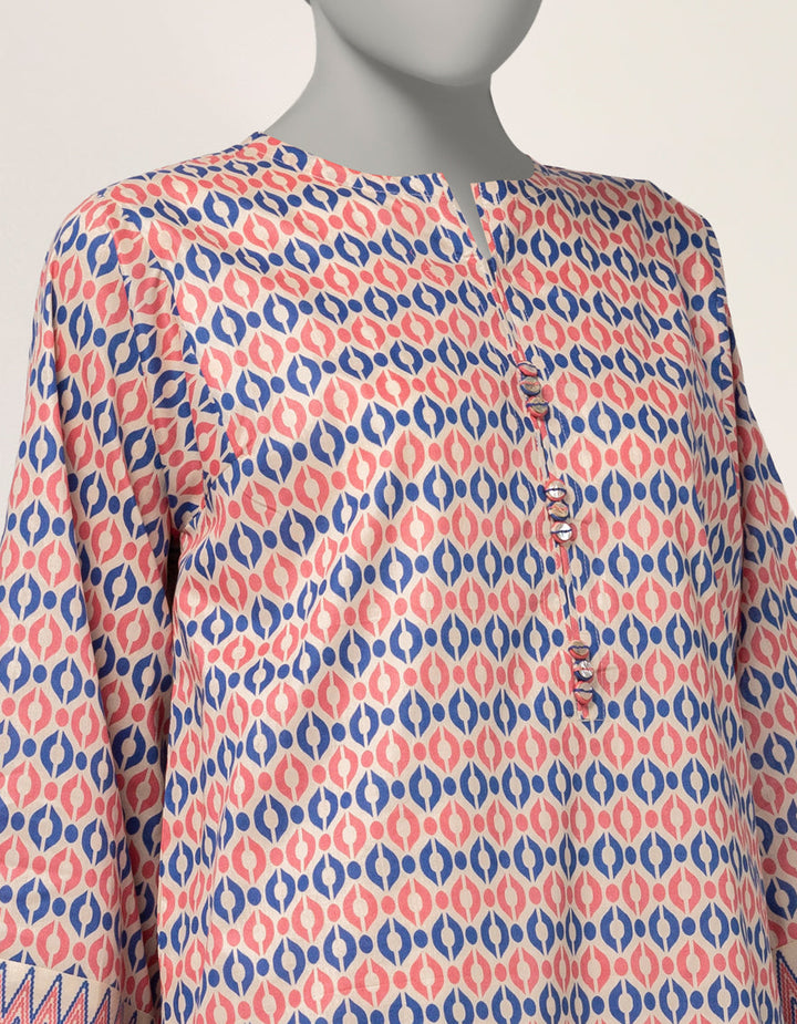 Lawn Multicolor Stitched Suit - J. Junaid Jamshed