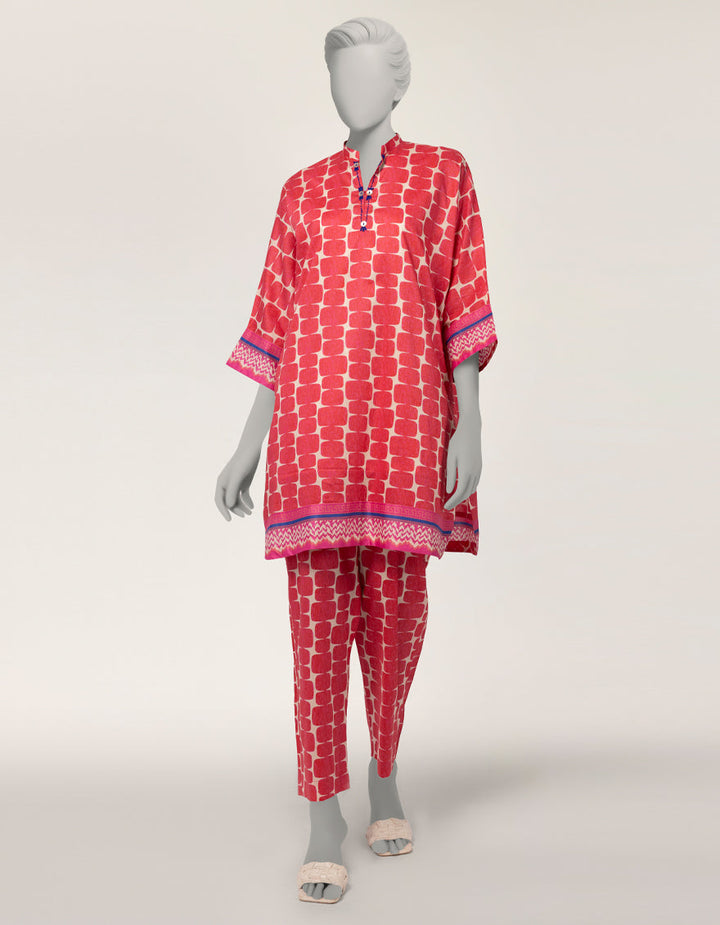 Lawn Pink Stitched Suit - J. Junaid Jamshed