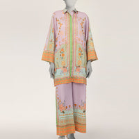 Dobby Purple Stitched Suit - J. Junaid Jamshed