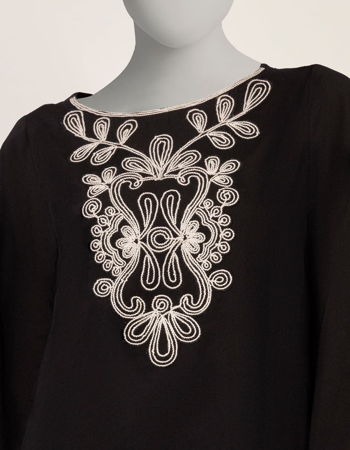 Lawn Black Stitched Suit - J. Junaid Jamshed