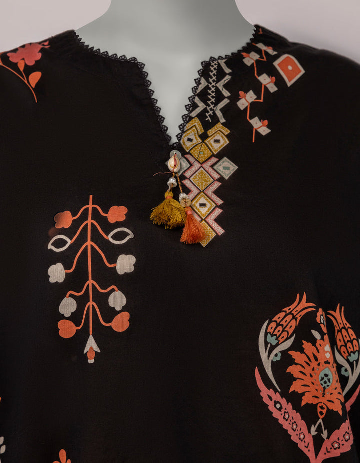 Lawn Black Stitched Suit - J. Junaid Jamshed