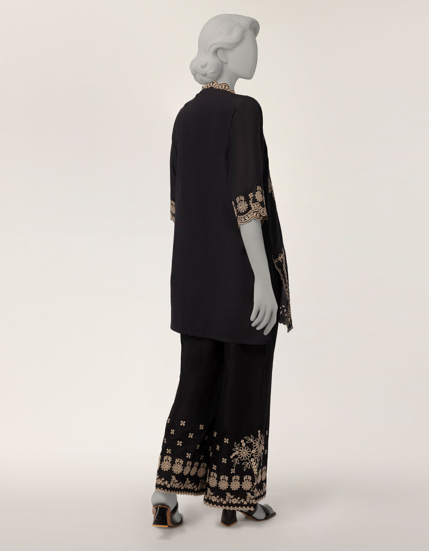 Lawn Black Stitched Suit - J. Junaid Jamshed