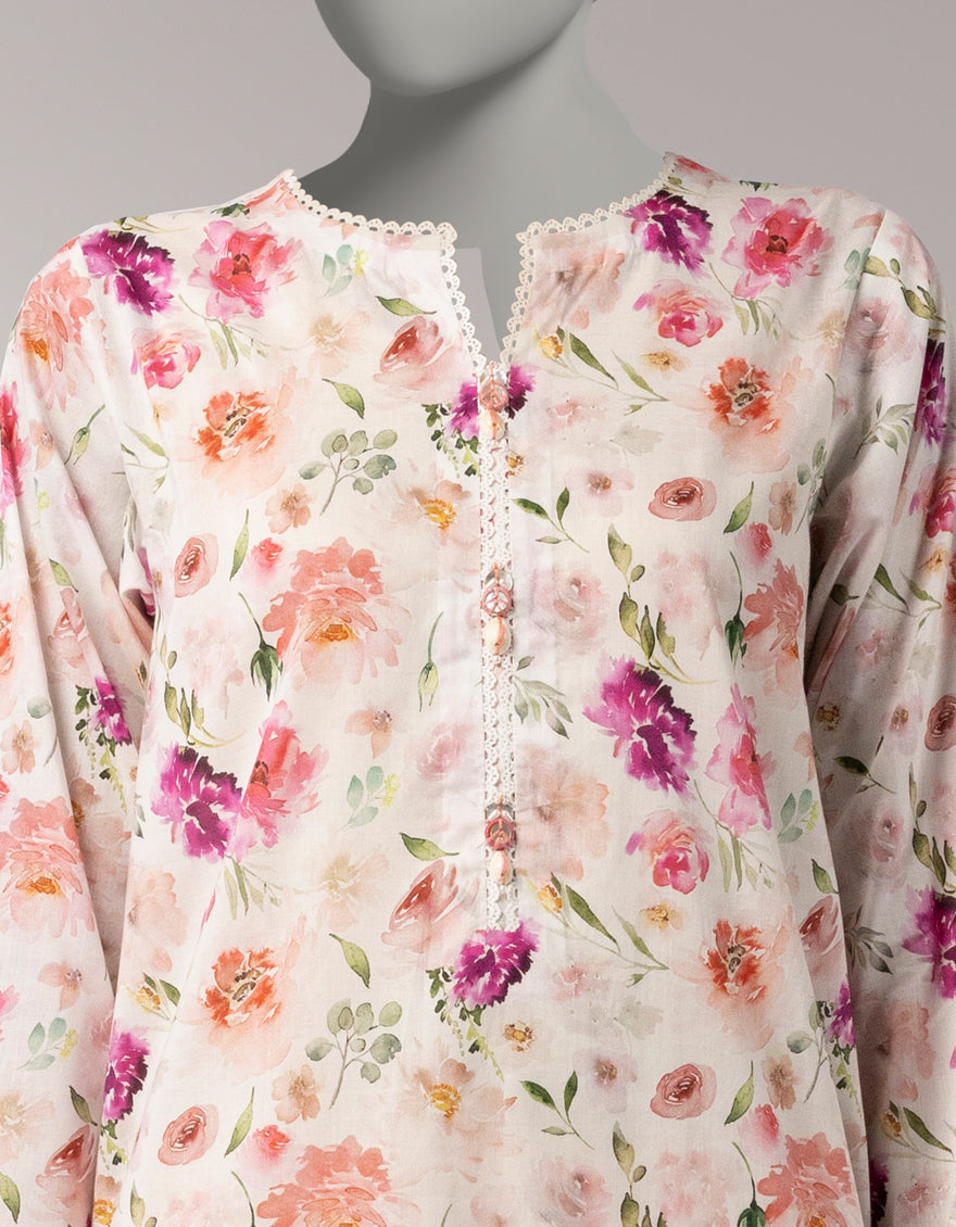 Lawn Pink Unstitched Suit - J. Junaid Jamshed